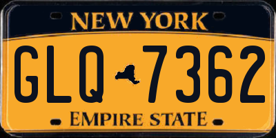 NY license plate GLQ7362