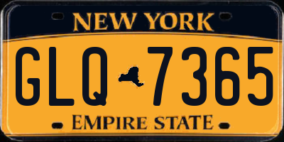 NY license plate GLQ7365