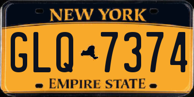 NY license plate GLQ7374