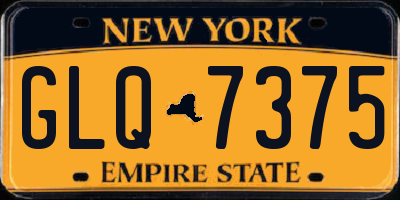 NY license plate GLQ7375