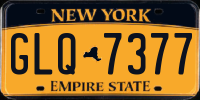 NY license plate GLQ7377