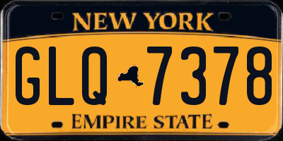NY license plate GLQ7378