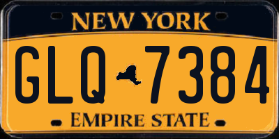 NY license plate GLQ7384