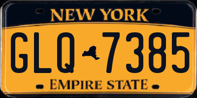 NY license plate GLQ7385