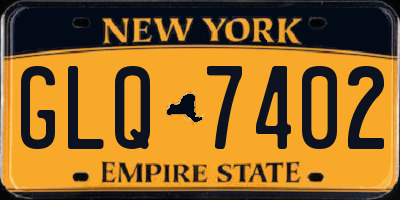 NY license plate GLQ7402