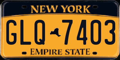 NY license plate GLQ7403