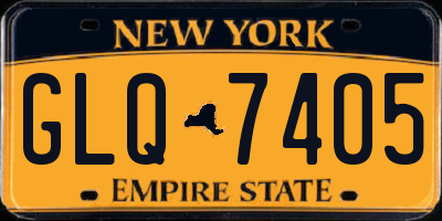 NY license plate GLQ7405