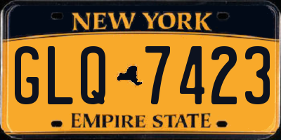 NY license plate GLQ7423