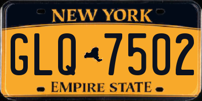 NY license plate GLQ7502