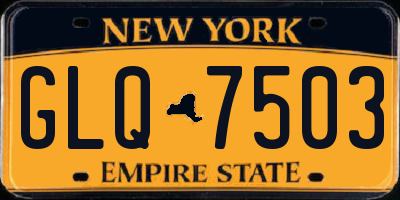 NY license plate GLQ7503