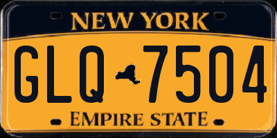 NY license plate GLQ7504