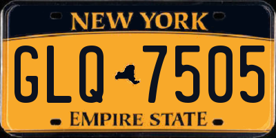 NY license plate GLQ7505