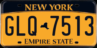 NY license plate GLQ7513
