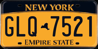 NY license plate GLQ7521