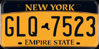 NY license plate GLQ7523