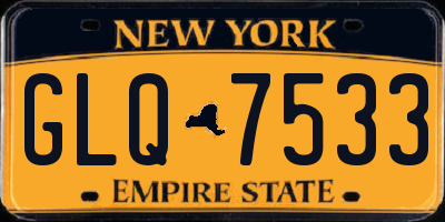 NY license plate GLQ7533
