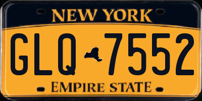 NY license plate GLQ7552
