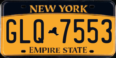 NY license plate GLQ7553