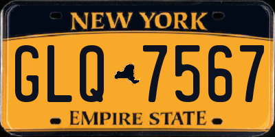 NY license plate GLQ7567