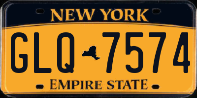 NY license plate GLQ7574