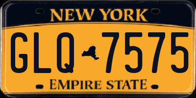 NY license plate GLQ7575