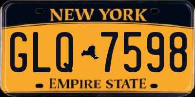 NY license plate GLQ7598