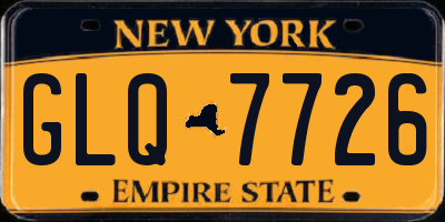 NY license plate GLQ7726