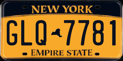 NY license plate GLQ7781