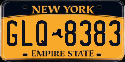 NY license plate GLQ8383
