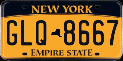 NY license plate GLQ8667