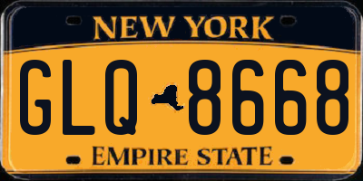 NY license plate GLQ8668
