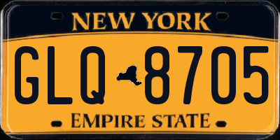 NY license plate GLQ8705