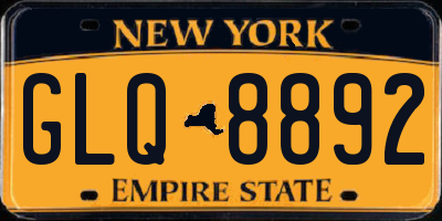 NY license plate GLQ8892