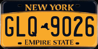 NY license plate GLQ9026