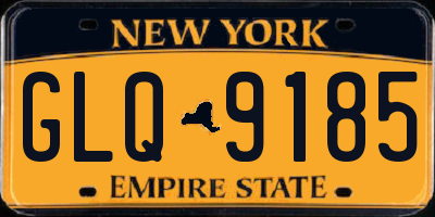 NY license plate GLQ9185