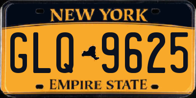 NY license plate GLQ9625
