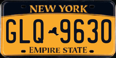 NY license plate GLQ9630