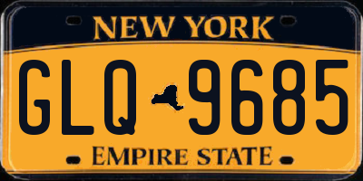NY license plate GLQ9685