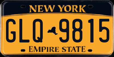 NY license plate GLQ9815