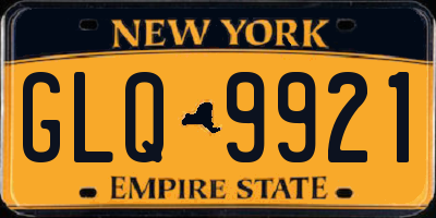 NY license plate GLQ9921
