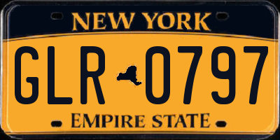 NY license plate GLR0797