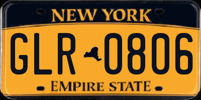 NY license plate GLR0806