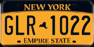 NY license plate GLR1022