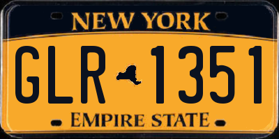 NY license plate GLR1351