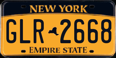 NY license plate GLR2668