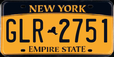 NY license plate GLR2751
