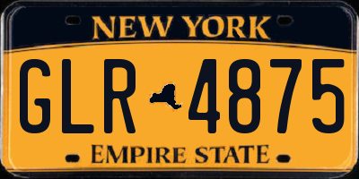 NY license plate GLR4875