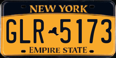 NY license plate GLR5173