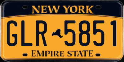 NY license plate GLR5851