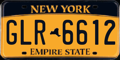 NY license plate GLR6612
